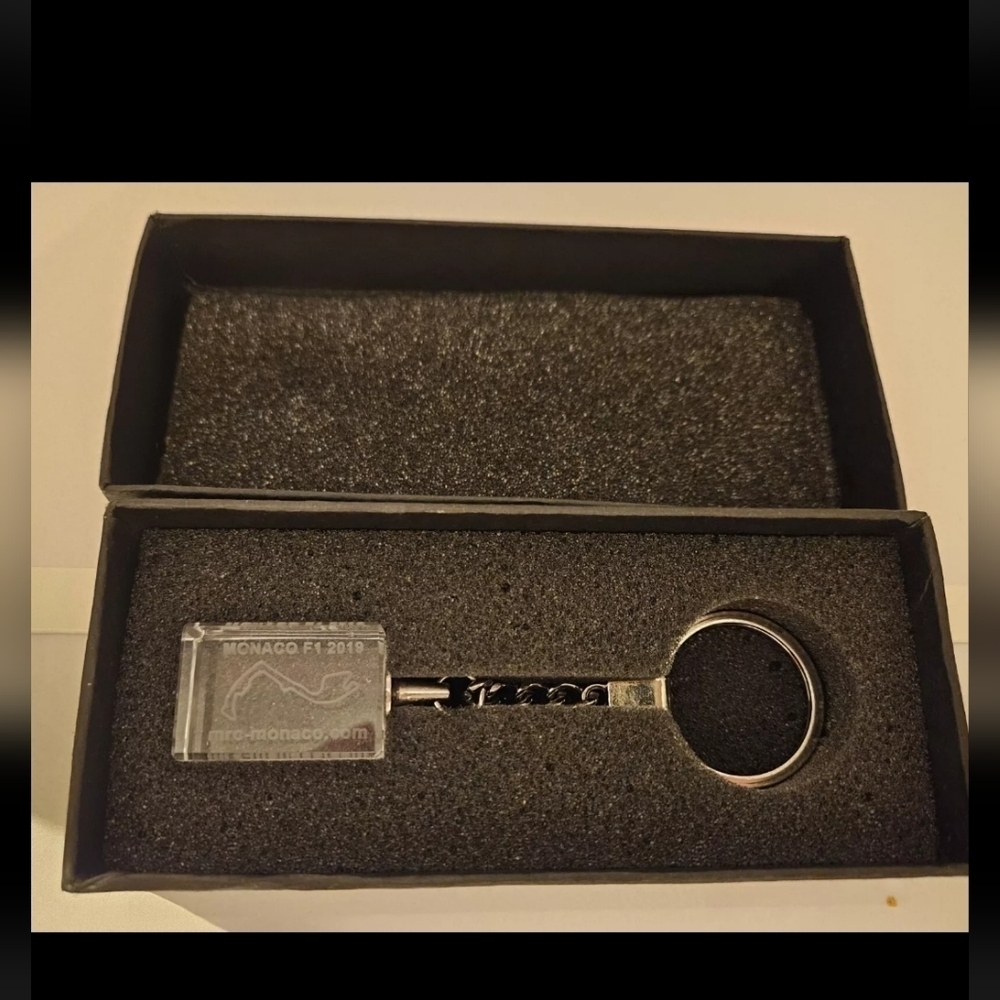 Glass formula one key chain men gift car fan Monaco F1 2019 limited edition NEW